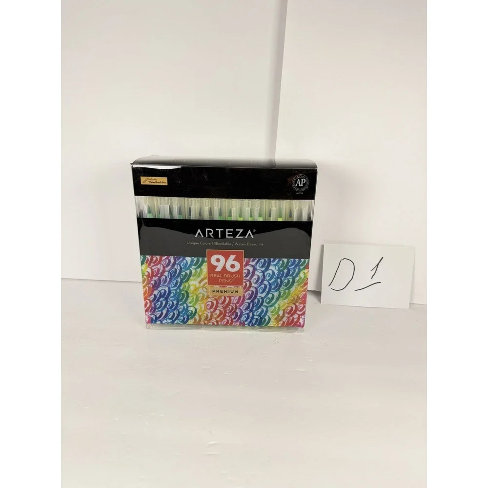 Arteza 96 Real Brush Pens Premium Blendable Water-Based Ink Set w/ Brush Pen